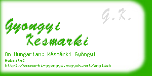 gyongyi kesmarki business card