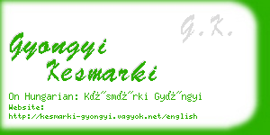 gyongyi kesmarki business card